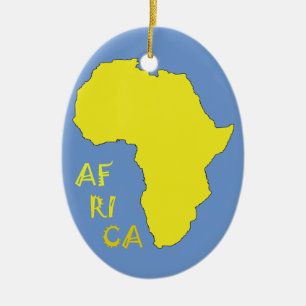 Ornamento De Cerâmica Mapa Funky Amarelo da África