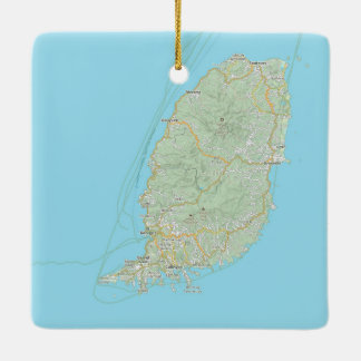 Ornamento De Cerâmica Mapa Granada Natal