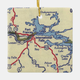 Ornamento De Cerâmica Mapa Internacional de Vintage MN