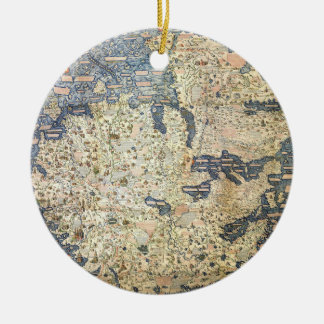 Ornamento De Cerâmica Mapa mundial do mapa mundial monge veneziano Fra M