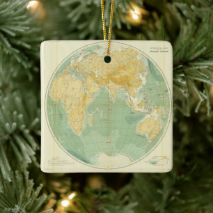 Ornamento De Cerâmica Mapa Mundial do Oceano Índico, Europa, Ásia e Á
