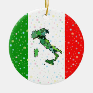 Ornamento De Cerâmica Mapa original de flocos de neve italianos da