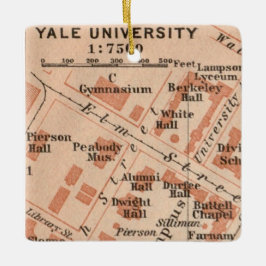 Ornamento De Cerâmica Mapa Ornamentado da Universidade Yale