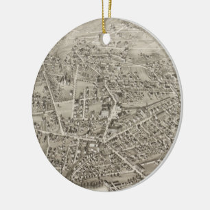 Ornamento De Cerâmica Mapa Pictórico Vintage das MÃES de Newton (1878)