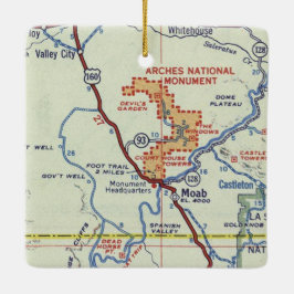 Ornamento De Cerâmica Mapa Retroativo de Moab