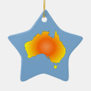 Ornamento De Cerâmica Mapa Sunny Austrália