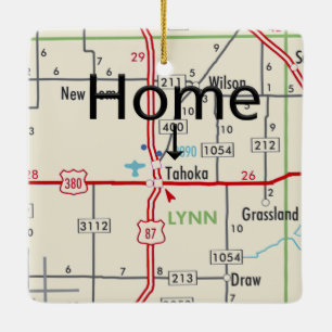 Ornamento De Cerâmica Mapa TX Tahoka