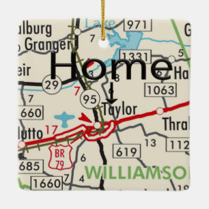 Ornamento De Cerâmica Mapa TX Taylor