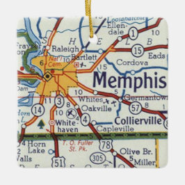 Ornamento De Cerâmica Mapas de Vintage Memphis
