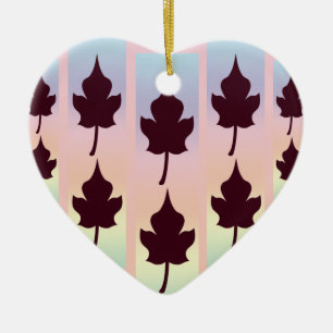 Ornamento De Cerâmica Maple Leaf com Rainbow -
