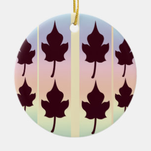 Ornamento De Cerâmica Maple Leaf com Rainbow -