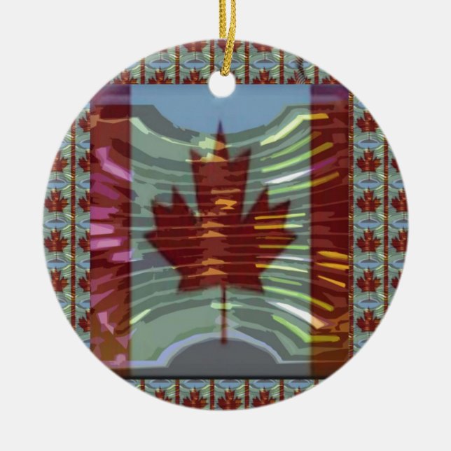 Ornamento De Cerâmica MapleLeaf: Representando valores canadenses (Frente)