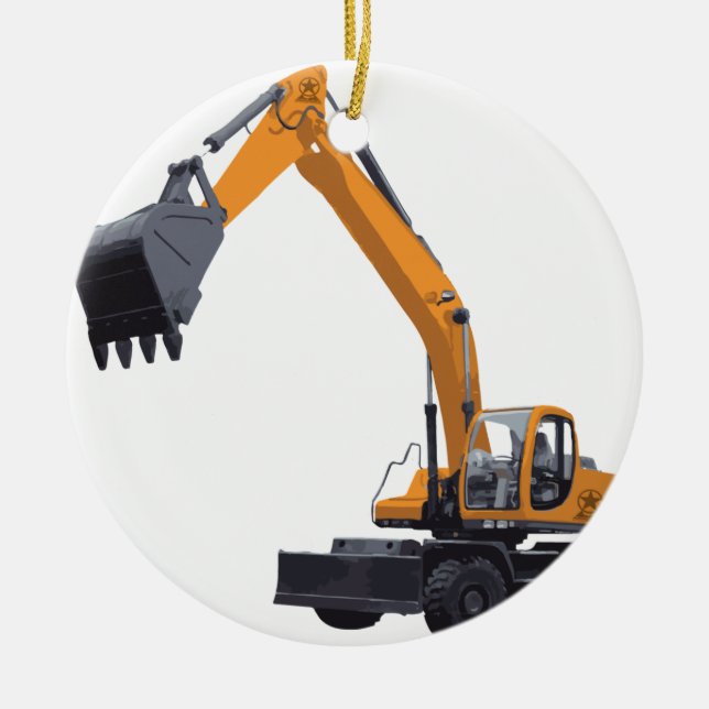 Ornamento De Cerâmica Máquina escavadora grande do Bagger (Frente)