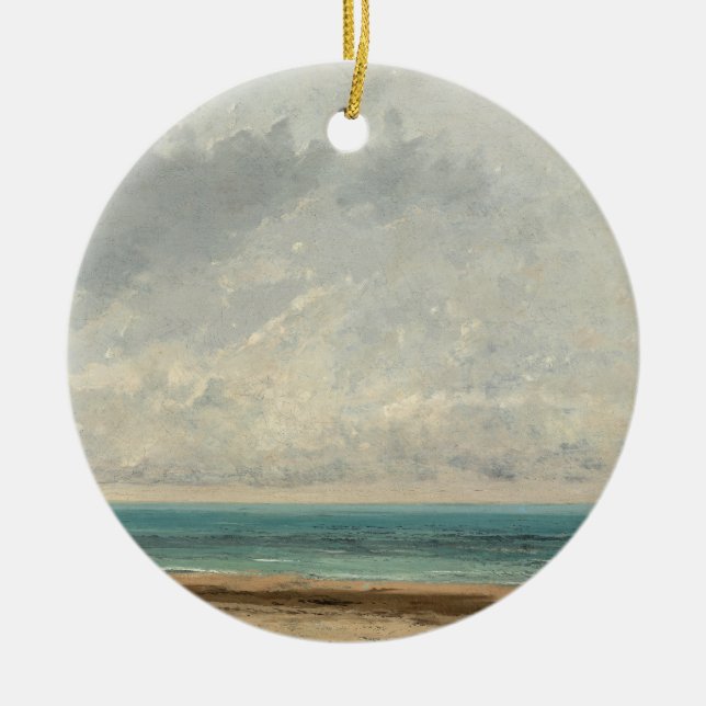Ornamento De Cerâmica Mar Calmo - Gustave Courbet (Frente)