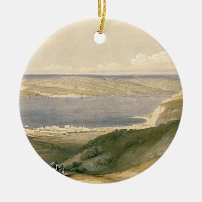 Ornamento De Cerâmica Mar de Galilee ou de Genezareth, olhando para a (Frente)