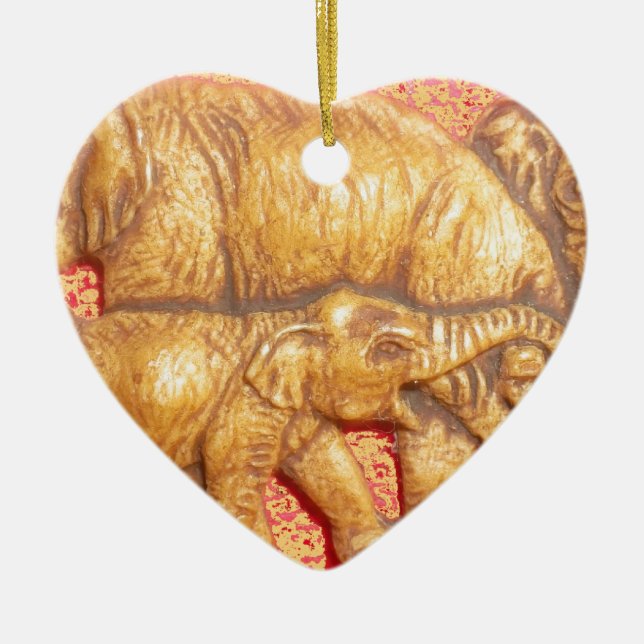 Ornamento De Cerâmica Mara Elephants africana ameaçada (Frente)