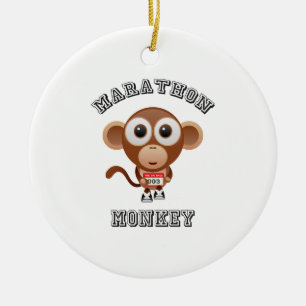 Ornamento De Cerâmica Marathon MOnkey