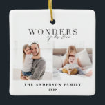 Ornamento De Cerâmica Maravilhas do seu amor Natal religioso<br><div class="desc">Maravilhas de sua amada design de Natal religioso.</div>