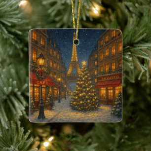 Ornamento De Cerâmica Maravilhosas ruas de Natal em Paris