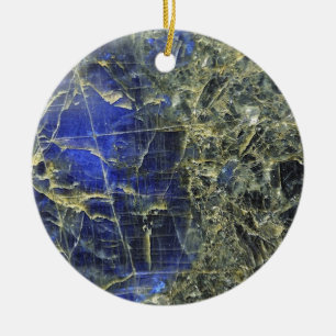 Ornamento De Cerâmica Marble Azul