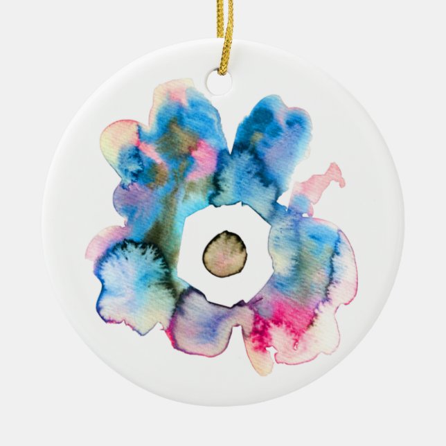 Ornamento De Cerâmica Marca aquática com desenho de abstrato (Frente)