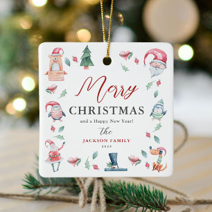 Ornamento De Cerâmica Marcha de Natal Personalizada