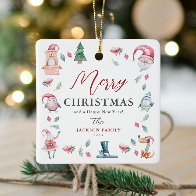 Ornamento De Cerâmica Marcha de Natal Personalizada (Criador carregado)