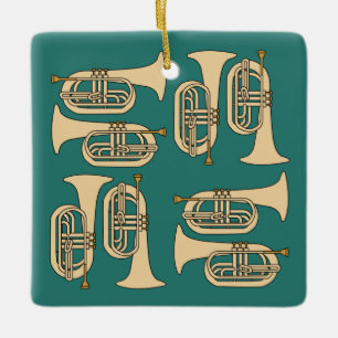 Ornamento De Cerâmica Marching Baritone Crosshatch Tote Bag