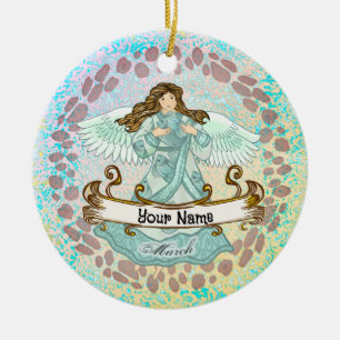 Ornamento De Cerâmica Março Aniversário Ornament