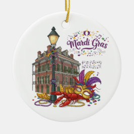 Ornamento De Cerâmica Mardi Gras