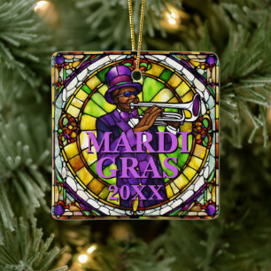 Ornamento De Cerâmica Mardi Gras Jazz