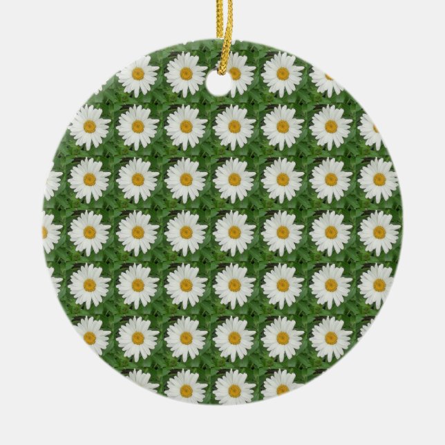 Ornamento De Cerâmica Margarida Branca (Frente)