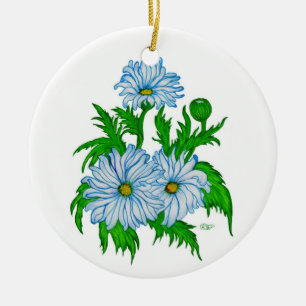 Ornamento De Cerâmica Margaridas flores