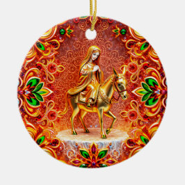 Ornamento De Cerâmica Maria no Donkey ~ século XIX ~