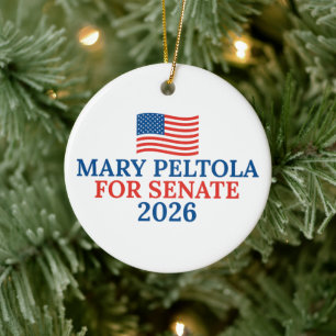 Ornamento De Cerâmica Maria Peltola para o Senado Eleição de Natal de 20