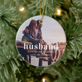 Ornamento De Cerâmica Marido | Presente de Natal com Foto Sentimental