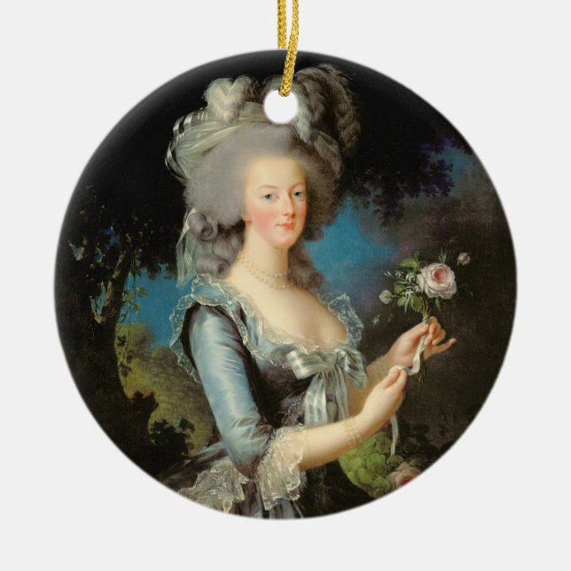 Ornamento De Cerâmica Marie Antoinette com um rosa, 1783 (Frente)
