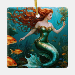 Ornamento De Cerâmica "Marielle" - Linda Sereia Dançante