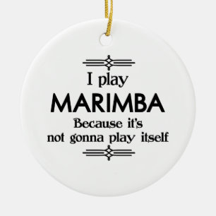 Ornamento De Cerâmica Marimba - Toque Em Si Mesma Engraçado Deco Music