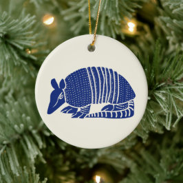 Ornamento De Cerâmica Marinho Blue Armadillo Personalizado