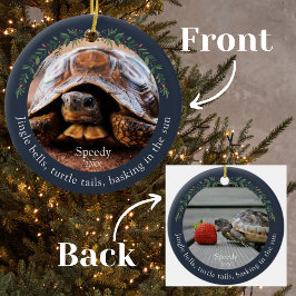Ornamento De Cerâmica Marinho Jingle Bells Pet Turtle Natal