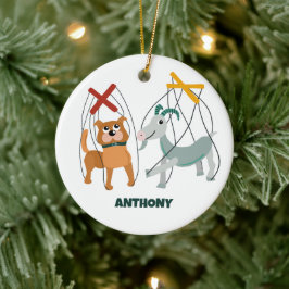 Ornamento De Cerâmica Marionette Puppeteers Cute Personalizados