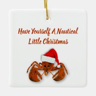 Ornamento De Cerâmica Maritime Santa Lobster