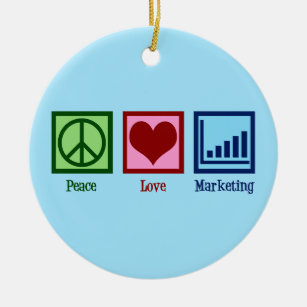 Ornamento De Cerâmica Marketing Peace Love