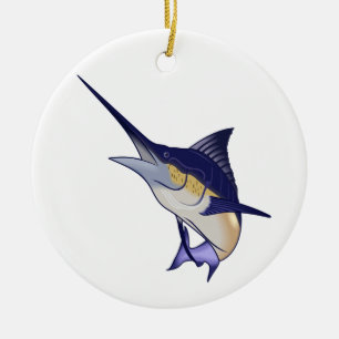 Ornamento De Cerâmica Marlin Azul