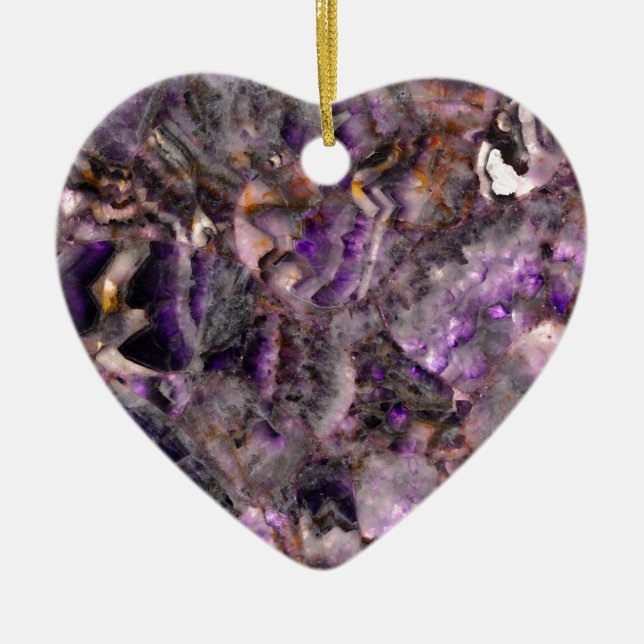 Ornamento De Cerâmica Mármore lilás de lavanda roxa Elegante (Frente)