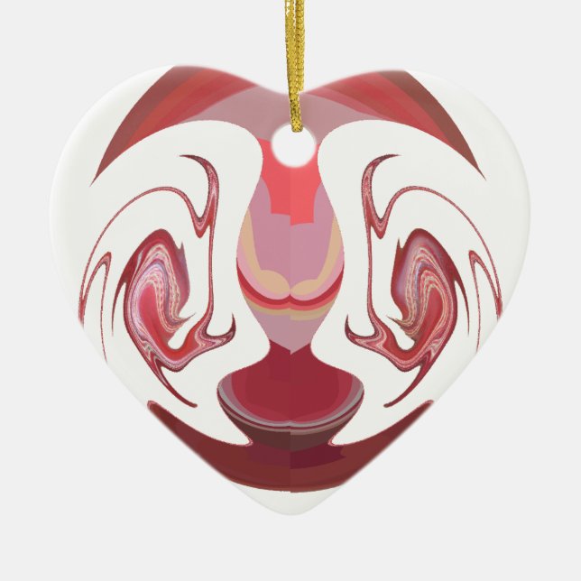 Ornamento De Cerâmica Maroon Majestade: Radiância Russa Texturizada Afri (Frente)