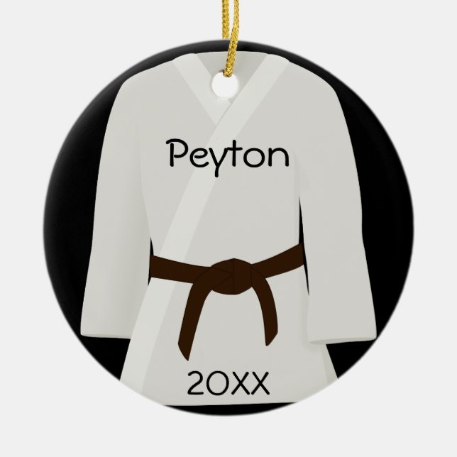 Ornamento De Cerâmica Martial Arts Brown Belt Ornament (Frente)