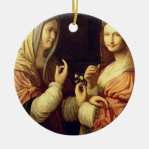 Ornamento De Cerâmica Mary e Martha (óleo no painel)