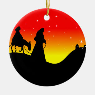 Ornamento De Cerâmica Mary & Joseph